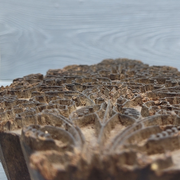 🇮🇳 India Wooden Fabric Printing Block 🇮🇳 Vintage 🇮🇳 Shesham Wood - Antique - Picture 10 of 12